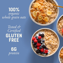 Bob's Red Mill creamy bowl of oatmeal topped with fruit for sustained energy