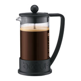 Bodum BRAZIL vista frontal negra mostrando diseño práctico y agarre seguro