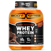 Body Fortress front label showing chocolate flavor and 3.9 lb benefit