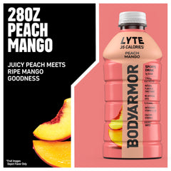 BODYARMOR Lyte botella en mano ilustrando tamaño y portabilidad