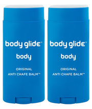 BodyGlide front packaging showing two sticks and product name for trusted protection