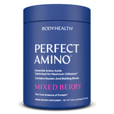 BodyHealth tub front view showing mixed berry label and servings benefit