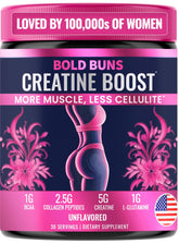 Bold Buns front label showing product benefits and unflavored formula