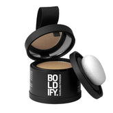 Boldify packaging frontal Dark Blonde mostrando el compacto y beneficio de cobertura instantánea