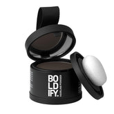 Boldify empaque frontal del polvo mostrando tono Ash Brown y portabilidad