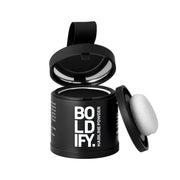 Boldify polvo frontal del paquete mostrando diseño y beneficio de cobertura