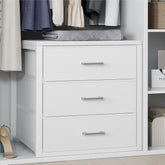 BOLUO vista frontal de la cómoda blanca con 3 cajones, almacenamiento compacto