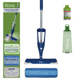 Bona frontal del kit mostrando mop, cartucho y pad, limpieza rápida