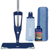 Bona vista frontal del kit completo mostrando mop, cartucho y almohadilla — limpieza eficiente