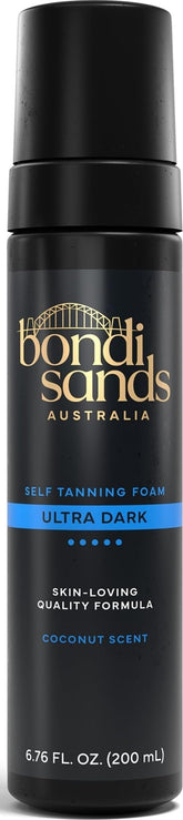 Bondi Sands bottle front packaging showing Ultra Dark shade and benefit