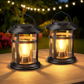 BONLION front view of two lanterns showing warm light and decorative appeal