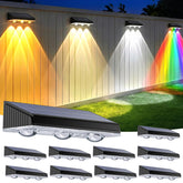 BONLION paquete frontal de 10 luces solares para valla con alto brillo
