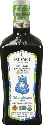 Bono botella frontal Val di Mazara muestra diseño y autenticidad