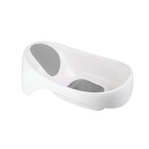 Boon front view of gray tub showing safe seating and compact design benefit
