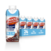 BOOST vista frontal del envase chocolate mostrando formato listo para tomar y conveniencia