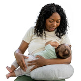 Boppy Anywhere front view showing crescent shape and ergonomic support