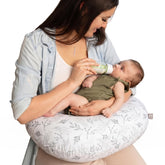 Boppy front view pillow showing U-shaped support and easier feeding