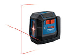Bosch GLL50-20 front view showing clear cross lines and compact benefits