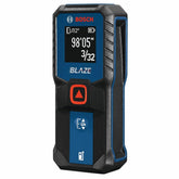 Bosch GLM100 front view showing display and buttons for clear readings
