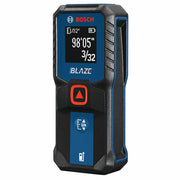 Bosch GLM100 front view showing display and buttons for clear readings