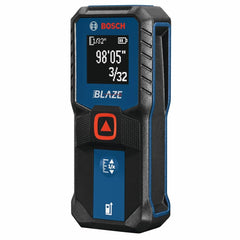 Bosch GLM100 front view showing display and buttons for clear readings