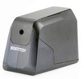 Bostitch vista frontal del sacapuntas negro, diseño profesional y compacto
