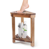Boulphia front view of shower foot rest showing compact corner fit and stability