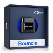 Bouncie front device plugged into car port showing easy installation benefit