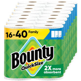 Bounty paquete frontal 16 Family Rolls mostrando ahorro y stock