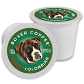 Boxer Coffee front packaging showing 48-count pods and eco benefits