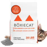 Boxiecat front packaging 28lb showing product branding and unscented benefit