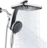 BOZYBO 12-inch rainfall head front view showing wide coverage benefit
