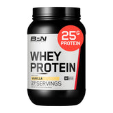 BARE PERFORMANCE NUTRITION front label showing vanilla tub and benefits
