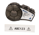 Brady front packaging view showing cartridge and label benefits