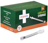 BRANDZIG jeringa 1mL vista frontal, empaque individual y graduaciones claras