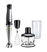 Braun MultiQuick 7 front view showing wand and motor for powerful blending
