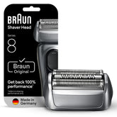 Braun Series 8 83M frontal mostrando diseño plateado y ajuste preciso
