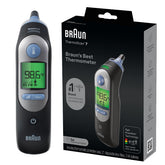 Braun ThermoScan 7 vista frontal con diseño ergonómico y uso cómodo