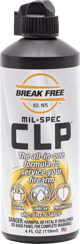 Break Free envase frontal 4 oz mostrando etiqueta y dosificador, fácil aplicación