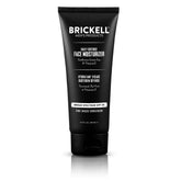 Brickell Men's Products front bottle view showing clean unscented SPF20 moisturizer and branding benefit: travel-ready protection