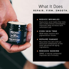 Brickell Men's Products label close-up highlighting ingredient list and transparency benefit