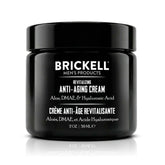 Brickell Men’s front packaging showing unscented anti-aging cream benefits