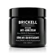 Brickell Men’s front packaging showing unscented anti-aging cream benefits