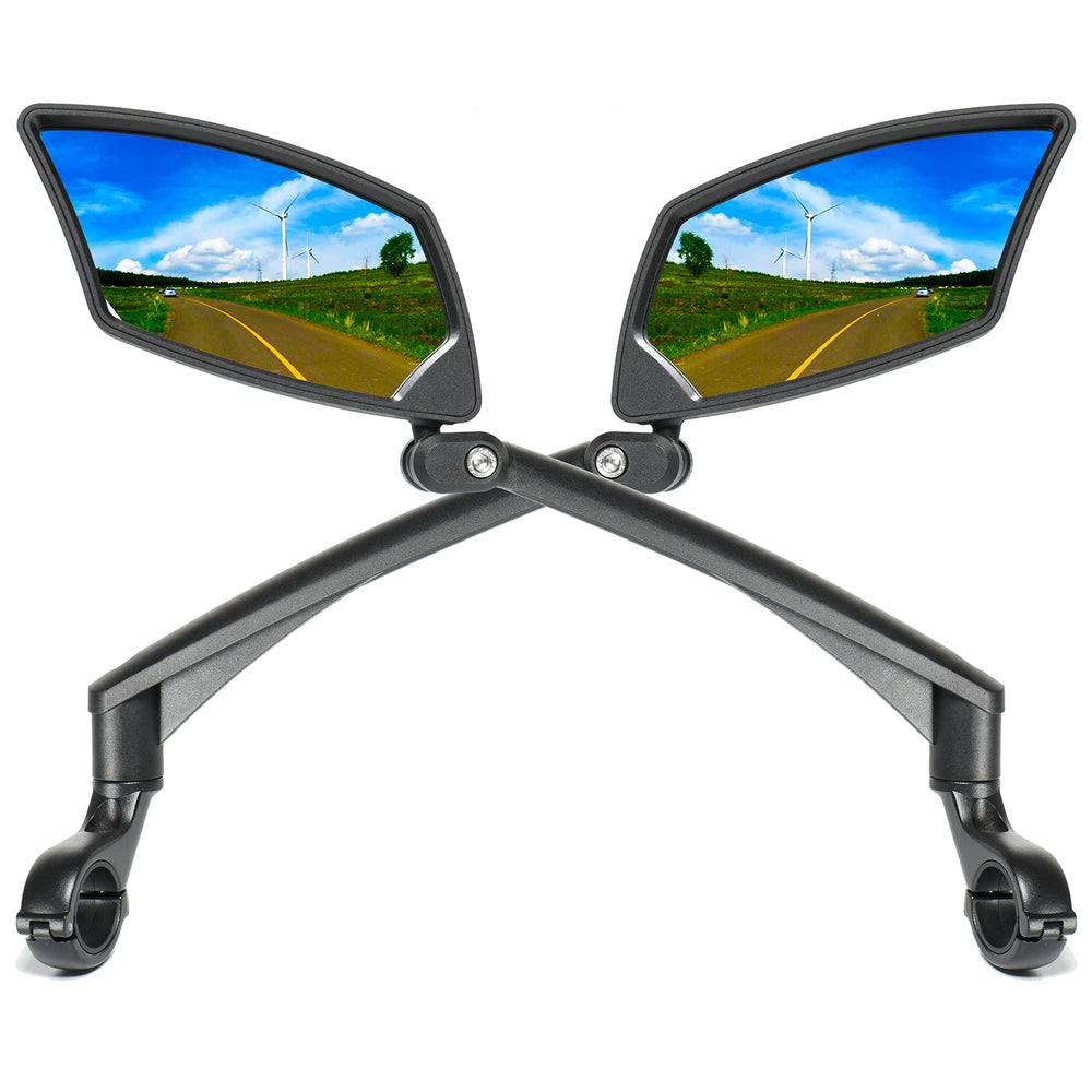 BriskMore front view pair mounted showing wide rear visibility benefit