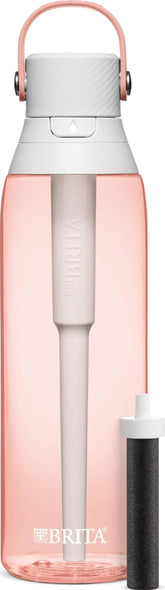 BRITA botella frontal rosa mostrando diseño y capacidad