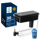 BRITA jarra UltraMax frontal negro mostrando capacidad y grifo para servir agua fácilmente