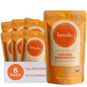 Brodo frente del empaque pouch mostrando la marca y formato listo para consumir