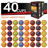 Brooklyn Beans front packaging showing 40-count decaf variety and convenience