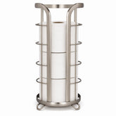 BROOKSTONE vista frontal del soporte en níquel con capacidad para 3 rollos y estética moderna