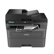 Brother DCP-L2640DW front view showing compact footprint and fast printing